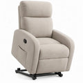 Elektrische sta-opfauteuil met relaxfunctie, beige/zwart, 85 x 95 x 104 cm