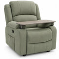 Groene polyester relaxfauteuil met handmatige relaxfunctie en opklapbaar tafeltje, 90 x 95 x 103 cm
