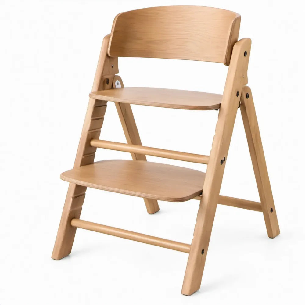 Meegroeiende kinderstoel van massief beukenhout met verstelbare zitting en voetensteun, 50 x 55 x 80 cm, naturel