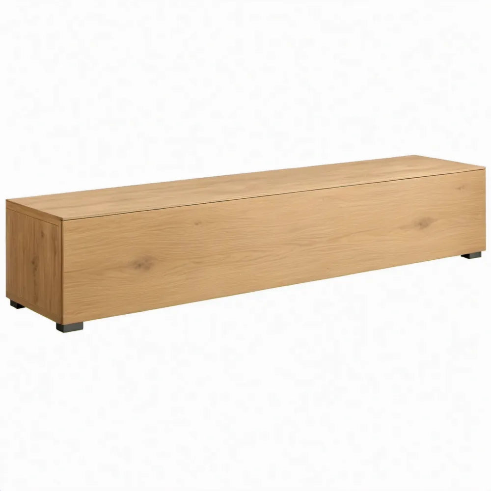 TV-meubel met klepdeur, naturel eikenfineer, 180 x 40 x 45 cm