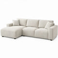 L-vormige hoekbank met chaise longue links 250 x 160 x 85 cm crème bouclé
