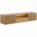 TV-meubel met warme ledverlichting, 180 x 40 x 50 cm, naturel eiken
