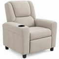 Verstelbare beige polyester relaxfauteuil met bekerhouder, 88 x 93 x 102 cm