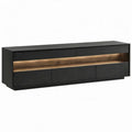 Meubel met 3 deuren en 2 laden, 180 x 40 x 55 cm, Zwart/Eikenkleurig, MDF